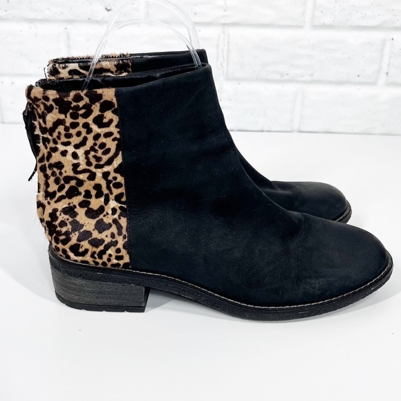 SPERRY Maya Belle Leopard Black Leather Bootie Sz 8 - Picture 1 of 9